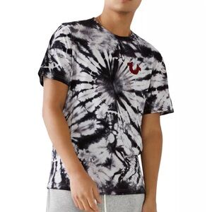 True Religion Men's Buddha Tie Dye Logo Crewneck Tee - Medium